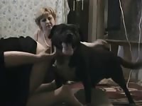 Fat slut having animal sex with her pet