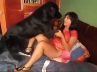 Colombian MILF lets a dog use her tight pussy
