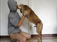 Canine has sex with a human for the first time
