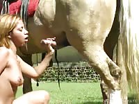 Zoophilia expert uses a horse cock thicker than her arm