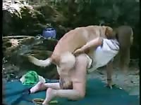 Bestiality sexy with buff excited dog