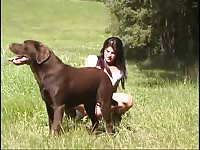 Hot farm girl Zaina having animal sex with her dogs