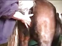 Farmer girl having extreme sex with her horse xxx