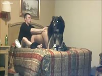 Boyfriend lets dog fuck his girl in dog porn