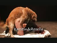 Horny woman having sex in dog porn movie