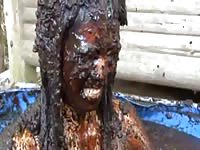 [ Poop Fetish Porn Movie ] Scat lady is drowning in turd tub
