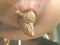 [ Scat Porn DVD ] Tight butthole is too small for this crap