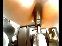 Mind boggling anal insertion video captured by amateur slut as she rode cars stick shift