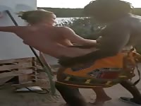 Slut fucked outside 