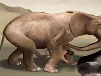 Big dinosaur dick fucking a tied-up slut