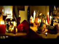 Kinky slut doing a ritual before intense dog sex