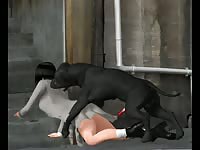 Beastiality cartoon of hot student having dog sex