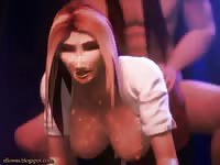Sexy busty chick got smashed hard by muscular hentai dude
