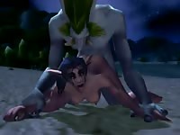 Beastiality cartoon of monsters having sex