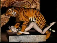 Tiger fucking a slut in beastiality cartoon