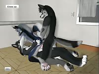 Furry threesome sex of dogs in beastiality cartoon