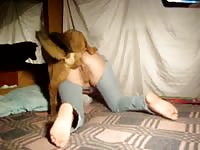 Hot chick getting fucked and pounded by dog