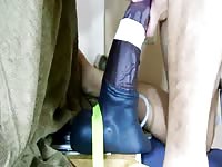 Horse dick animal dildo destroying a gay's ass