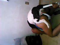 Dog fucking a hot amateur babe in beastiality porno