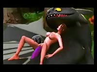 Animal sex video of dragon fucking a beastiality hentai girl