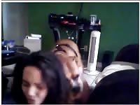 Beautiful brunette teen got fucked from behind with dog cock