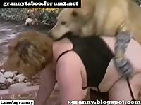 Big ass and tits mature mom with dog sex