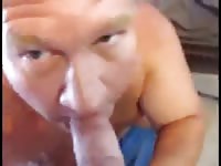 Daddy Sucks a Tasty Cock in Amateur Bear Blowjob Video