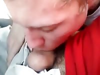 Young Blonde Gives Daddy Roadhead