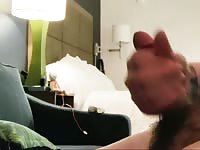 Man shoots load all over hotel room